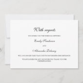 Elegant Black White Wedding Cancelation Kaart (Voorkant)