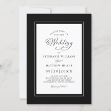 Elegant Black & White Wedding Chic Calligraphy