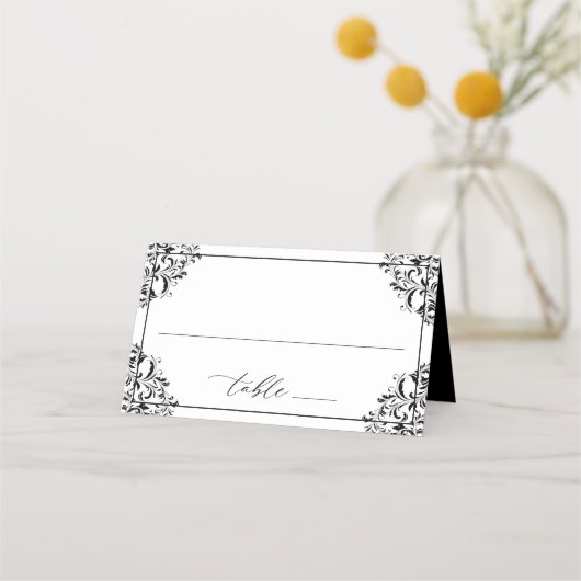 Elegant Black & White Wedding  Classic Plaatskaartje (Voorkant)