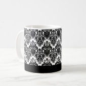 Elegant BLACK & WHITE Wedding Damask Mok (Voorkant links)