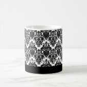 Elegant BLACK & WHITE Wedding Damask Mok (Center)