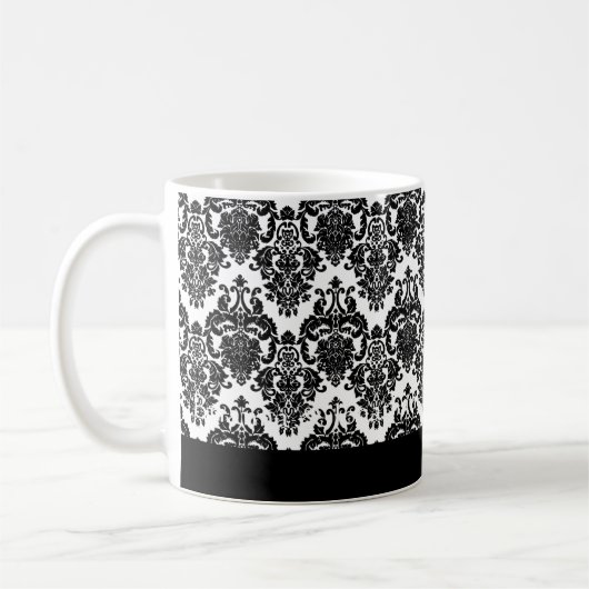 Elegant BLACK & WHITE Wedding Damask Mok (Links)