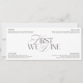 Elegant Black & White Wedding Dinner Menu Kaart (Voorkant)