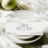 Elegant Black & White Wedding Dinner Menu Kaart