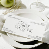 Elegant Black & White Wedding Dinner Menu Kaart