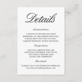Elegant Black & White Wedding Enclosure Card Informatiekaartje (Voorkant)