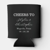 Elegant Black & White Wedding Favor Blikjeskoeler (Achterkant)