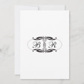 Elegant Black White Wedding Invitation Art Deco Kaart (Achterkant)