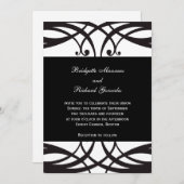 Elegant Black White Wedding Invitation Art Deco Kaart (Voorkant / Achterkant)