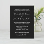 Elegant Black & White Wedding Invitation Kaart (Staand voorkant)