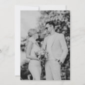 Elegant Black & White Wedding Kaart (Achterkant)