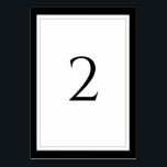 Elegant Black & White Wedding Kaart<br><div class="desc">Dit ontwerp heeft een elegante zwarte,  grijze en witte rand. Een eenvoudig ontwerp van een minimalistische trouwlijstnummerkaart met moderne,  zwarte,  witte en grijze elementen. Er zijn ook huwelijksuitnodigingen en andere kantoorbenodigdheden beschikbaar. Pas het aantal aan en koop elk lijstaantal individueel volgens hoeveel lijstaantallen u nodig hebt.</div>