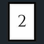 Elegant Black & White Wedding Kaart<br><div class="desc">Dit ontwerp heeft een elegante zwarte,  grijze en witte rand. Een eenvoudig ontwerp van een minimalistische trouwlijstnummerkaart met moderne,  zwarte,  witte en grijze elementen. Er zijn ook huwelijksuitnodigingen en andere kantoorbenodigdheden beschikbaar. Pas het aantal aan en koop elk lijstaantal individueel volgens hoeveel lijstaantallen u nodig hebt.</div>