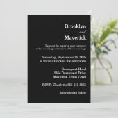 Elegant Black & White Wedding Kaart (Staand voorkant)