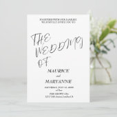 Elegant Black White Wedding Kaart (Staand voorkant)