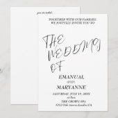 Elegant Black White Wedding Kaart (Voorkant / Achterkant)