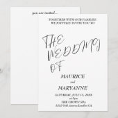 Elegant Black White Wedding Kaart (Voorkant / Achterkant)