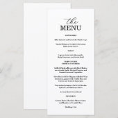 Elegant Black & White Wedding Menu (Voorkant / Achterkant)