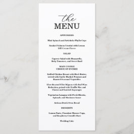 Elegant Black & White Wedding Menu