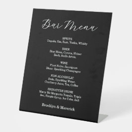 Elegant Black & White Wedding Pedestal Sign Reclamebord Met Voetstuk