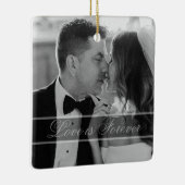 Elegant Black White Wedding Photo Keepsake  Keramisch Ornament (Rechts)