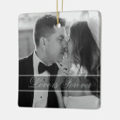 Elegant Black White Wedding Photo Keepsake  Keramisch Ornament (Links)