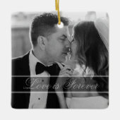 Elegant Black White Wedding Photo Keepsake  Keramisch Ornament (Voorkant)