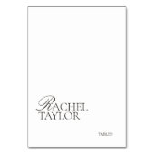 Elegant Black & White Wedding Place Card Kaart (Voorkant)