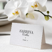 Elegant Black & White Wedding Place Card Kaart