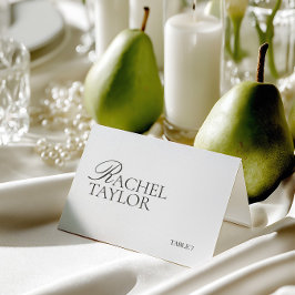 Elegant Black & White Wedding Place Card Kaart
