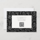 Elegant Black White Wedding QR Code RSVP Kaartje (Achterkant)