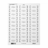Elegant Black & White Wedding Return Address Label (Full Sheet)