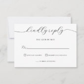 Elegant Black & White Wedding RSVP Kaartje (Voorkant)