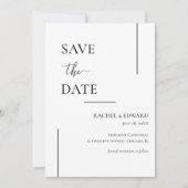 Elegant Black & White Wedding Save the Date (Voorkant)