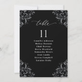 Elegant Black & White Wedding Seding Chart Cards Kaart (Voorkant)