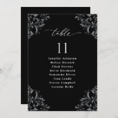 Elegant Black & White Wedding Seding Chart Cards Kaart (Voorkant / Achterkant)