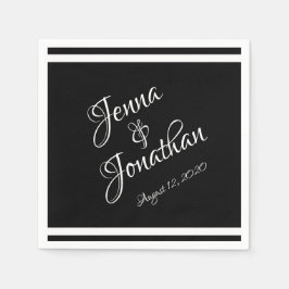 Elegant Black & White Wedding Servet