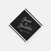 Elegant Black & White Wedding Servet (Hoek)