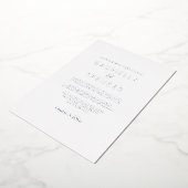 Elegant Black White Wedding Silver Folie Uitnodiging (Gedraaid)