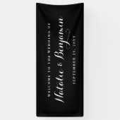 Elegant Black & White Wedding Spandoek (Verticaal)