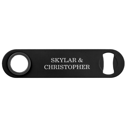 Elegant Black & White Wedding Speed Flessenopener (Voorkant (Horizontaal))