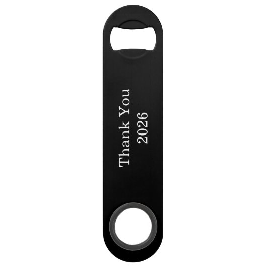 Elegant Black & White Wedding Speed Flessenopener (Achterkant)