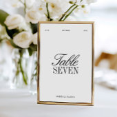 Elegant Black & White Wedding Table Number Kaart