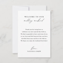 Elegant Black & White Wedding Thank You Card Kaart