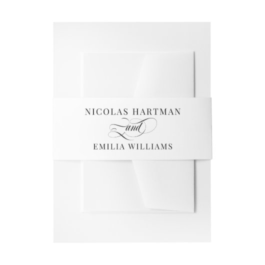 Elegant Black White Wedding Uitnodigingen Wikkel (Voorkant Voorbeeld)