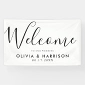 Elegant Black White Wedding Welcome Banner (Horizontaal)