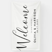 Elegant Black White Wedding Welcome Banner (Verticaal)