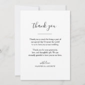 Elegant Black White Weduwfoto Hartelijk dank Bedankkaart (Achterkant)