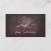 Elegant Black & White YOGA Instructor Floral Lotus Visitekaartje (Voorkant)