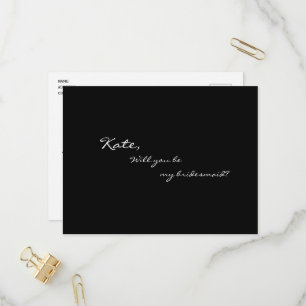Elegant Black wil dat je mijn Bridesmaid-uitnodigi Uitnodiging Briefkaart